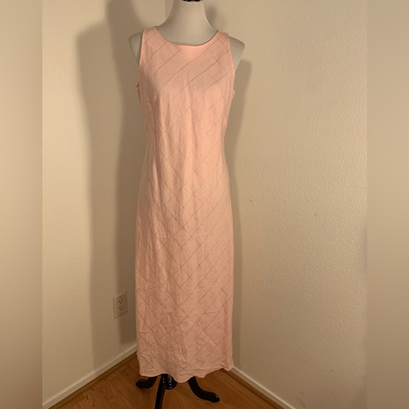 NWT Nikki Valenti Pink Linen Lined Dress - Size 12 - Picture 1 of 6